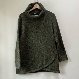 Lands end tunic sweatshirt in space dye green and gray